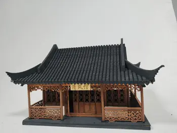 Starovekej Čínskej Architektúry stavbu Modelu 1:50 Rozsahu Miniatúrne Dom Montované Drevené Dom na Bývanie DIY Montáž súpravy