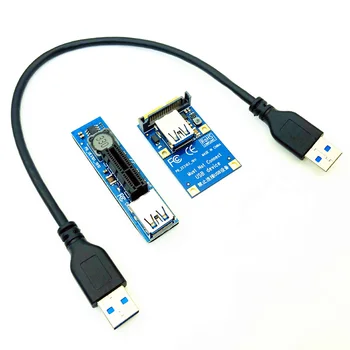 PCI-E Stúpačky Mini PCIE pre PCI-E X1 Rozšírenie Port Adaptéra Stúpačky Karty SATA Konektor Napájania s 30 cm Predlžovací Kábel USB Extender