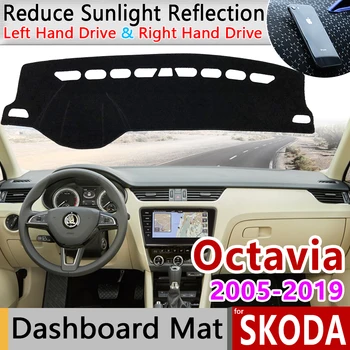 pre Škoda Octavia 2 3 A5 A7 MK2 MK3 1Z 5E Anti-Slip Mat Panel Kryt Pad Slnečník Dashmat Dash Chrániť Koberec Koberec Príslušenstvo