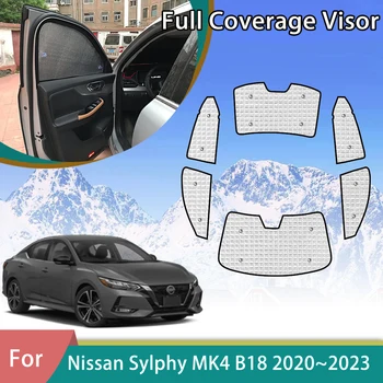 Auto Plné Pokrytie Slnečník Pre Nissan Sylphy Sentra B18 2020 2021 2022 2023 UV Ochranu Auto Príslušenstvo Okno Slnečné Clony