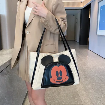 Disney Mickey Mouse Triedy Tote Bag Žien 2023 Nové Taška cez Rameno Veľkú Kapacitu Múmiový Taška Módu skladovanie taška
