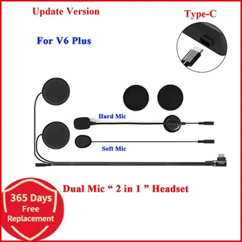 Typ-C V6 Plus Príslušenstvo Slúchadlá Reproduktor Duálny Mikrofón Pre V6 Pro Plus Motocyklové Prilby Bluetooth Intercom