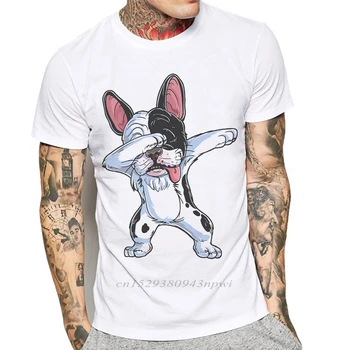 Najnovšie Muži T-Shirt Zábavné Dabbing Pes Vytlačiť Francúzsky Buldog Módne Pánske Tričko Krátky Rukáv Basic Tee Tričká Bavlnené Tričká Topy