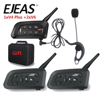 EJEAS V4C V6 3 Užívateľov Futbalového Rozhodcu Komunikačný Headset 1200M Plný Duplex Bluetooth Slúchadlá Futbal Hádzaná Hokej palubného telefónu