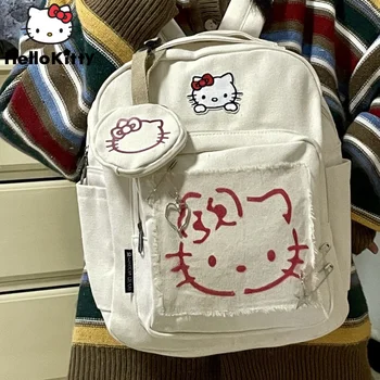 Sanrio Hello Kitty Žien Taška Módny Dizajn Graffiti Batoh Y2k Nové Príležitostné Veľkú Kapacitu Školskej kórejský Roztomilý Taška cez Rameno