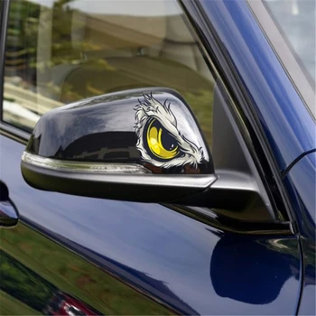 3D Auto Nálepky Stereo Reflexné Vták Hawkeye Eagle Eyes Auto Strane Blatník Nálepky Spätné Zrkadlo Auto