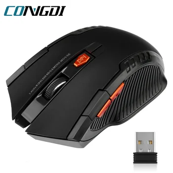 2.4 G Bezdrôtová Myš, 1600DPI Optical Mouse Hráč na Počítač 6 Tlačidlami, Bezdrôtová Myš s USB Prijímač pre PC, Notebook, Príslušenstvo
