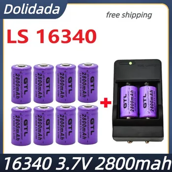 Batterie Lítium Eddie Ion 3.7 Hr, CR123A, Lampe De Poche LED, Cellule Et Chargeur, 2800 V, 16340 MAh, 24.com, 3,7 V, Nouveau