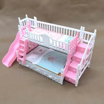Bábika Posteľ Deti Hrať Dom Pre Bábiky Barbie Príslušenstvo Simulácie Európskej Nábytok Princezná Manželská Posteľ S Schody Hračky