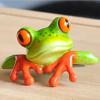Ručne Vyrobené Živicové 3D Žaba Figúrky Sochy, Dekorácie pre Auto kancelársky Stôl Počítač, akvárium Pod Vodou Ornament