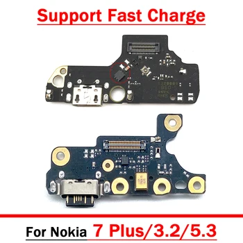 USB Nabíjanie Nabíjací Port Dock Konektor Mic Rada Flex Kábel Pre Nokia 3.2 / 5.3 / 7 Plus Nabíjanie Nabíjačky, Docking Port Rada
