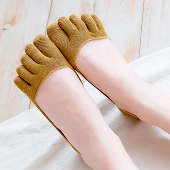 Muž Ženy Papuče Prst Ponožky Oka Duté No Show Ponožky Potu-odčerpanie Loď Členok Ponožka Krátke Ponožky Priedušná Päť Prstov Ponožky