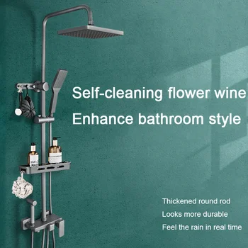 Nordic Kúpeľňa So Sprchou Nastaviť Domácnosti Zbraň Šedá Všetky Medi Sprcha Kohútikov Kúpeľňa Booster Sprcha Hlavu Sprcha Systémy Príslušenstvo