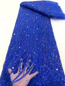 Nové Modely Afriky Kamene Flitrami Čipky Textílie 2023 5 Metrov Tylu Čipky Tkaniny pre Šitie Nigérijský Ženy Elegantné Party Šaty