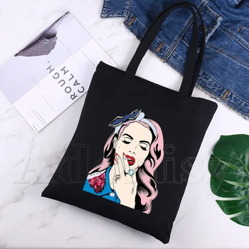 Lana Del Rey Vlastné Tote Taška, Nákupný Tlačiť Originálny Dizajn Čierne Unisex Cestovné Plátno Tašky Eco Skladacia Shopper Taška