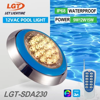 Vonkajšie Podzemné Bazén Svetlo 230MM 9W IP68 Živice Plnené Lampa Záruka 2 Roky na Stenu Inštalácia RGB Farba