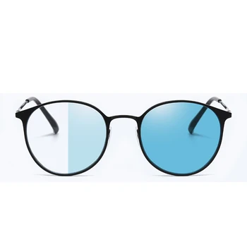 Móda Photochromic Multifokálne Okuliare na Čítanie Pop Turn-modré šošovky s Dvojakým použitím, Čítačka Mimo Okrúhle Okuliare 0 ~ +100 +400