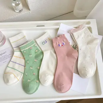Na jar a v Lete Nové Česanej Bavlny Priedušná Oka Krátky-tube Žena Ponožky Japonská Loď Ponožky