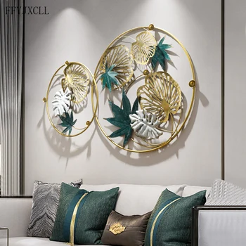 European-Style Svetlo Luxusné Tvorivé Železa Lotus Leaf Dekorácie Javorový List Vysokej Drahých Kovov kolo Stene Visí Prívesok