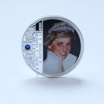 Princezná Diana Manželka & Mother & Legenda Striebro Pozlátené S Diamond Mince Ruže Lásky, Motýľ Koruny Upomienkové Darčeky