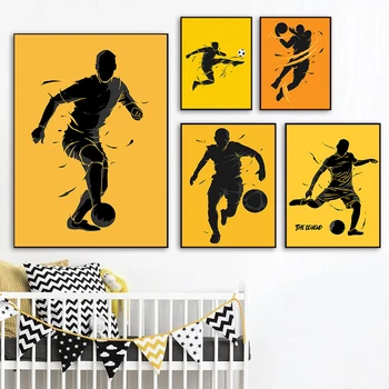 Prispôsobiteľné Športy, Škola Detská Izba Domov Frameless Abstraktné Športové Plagát Plátno, Maľovanie Na Futbal, Basketbal Wall Art Obrázok