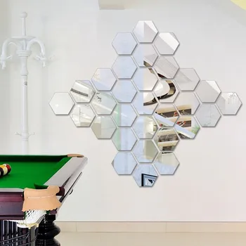 12Pcs 3D Zrkadlo na Stenu-Nálepky Domova Hexagon Dekorácie DIY Vymeniteľné Obývacia Izba Odtlačkový Art, Ozdoby Pre Domáce Adesivo anime