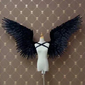 Ručné Veľký Anjel Perie Krídel Halloween, Vianočné Dekorácie, Party Rekvizity Fáze Výkonu Rozloženie Anjel Krídla Čierna Biela