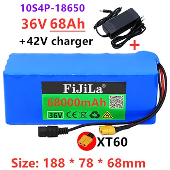36V10S4P 68Ah batériu 500W kontakty batérie ad alta potenza 42V 68000mAh Klince elettrica BMS 42v kontakty batérie con xt60 spina + nabíjačka