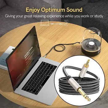 Užitočné Audio Kábel, Flexibilný 100/180 cm Audio Kábel 3,5 mm k 6.35 mm Adaptér Aux Kábel pre CD Prehrávač Audio Stereo Kábel