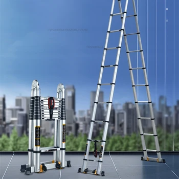 Moderné Hliníkové Zliatiny Teleskopické Rebríky pre bytový Nábytok Krok Rebrík Multifunkčné Krytý Jednoduchý Výťah Prenosné Projektu Rebrík