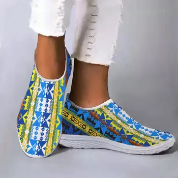טרנדי Ombre אפריקאי שבטי הדפסת קל משקל רך רשת נעליים פשוט עיצוב לנשימה שטוח להחליק על נעלי Zapatos
