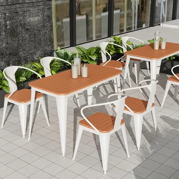 Americký Záhradné Stoličky Jednoduchý Vonkajší Stôl a Stoličky Zmes Záhradu, Nádvorie Open Air Plastu Dreva Tabuľka Záhradný Nábytok