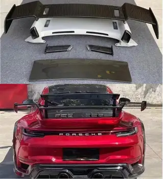 Pre Porsche Carrera 911 992 2020 2021 2022 2023 Reálne Uhlíkových Vlákien Auto Zadné Krídlo Trup Pery Super Veľký Spojler