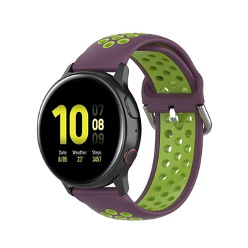 Dual Color Priedušná Diery Kapela Popruh Smartwatch 18 mm 20 mm 22 mm Watchband pre Samsung, LG, Huawei Garmin Ticwatch Fosílnych Náramok