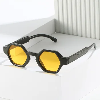 2023 Nové Módne Hexagon slnečné Okuliare Ženy Muži Farebné Šošovky PC Rám Vintage Y2K Trendov Produkty Okuliare Značky Dizajnér UV400