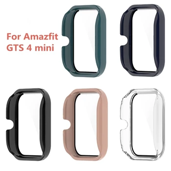 Anti-scratch Ochranné Puzdro+Screen Protector pre Amazfit GTS 4 Mini Smartwatch Tvrdené Sklíčko, Film Smartwatch Pevného PC Nárazníka Sh