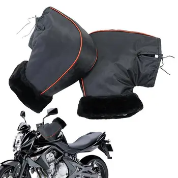 Plný Prst Riadidlá Motocykla Rukavice Zimné Vetru Zahustiť Teplé PU Kožené Tepelný Kryt Jazdecké Rukavice, chrániče sluchu Guantes Moto