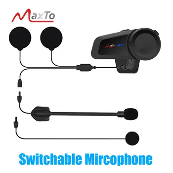 Maxto M2 Univerzálny Motocykel pre Full/Half Tvár Prilba Headset 6Riders Skupiny Hovoriť Bluetooth Intercom 5.0 FM Rádio Kompatibilné