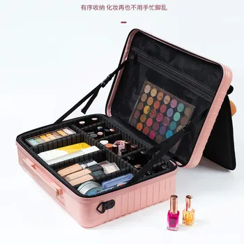 16-palcové make-up prípade Veľkú kapacitu make-up tašky vrecko Bočné vrecko pre dámy Cestovné kozmetické organizátor Prenosné tašky, aby do vrecka