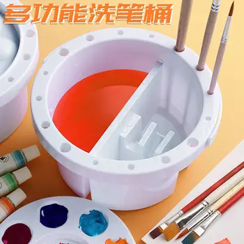 Pero Umývanie Barel Multifunkčné Študent Umenia S Prenosné Ruka-Vyzvednout Color Grading Dva-V-Jednom Akvarel Gouache Maľovanie Sh