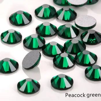 Vysoká Kvalita SS3-30 páva zelené Kamienky glu Na Oblečenie Pre Non rýchlu Opravu Ploché dno Sklo, Kameň