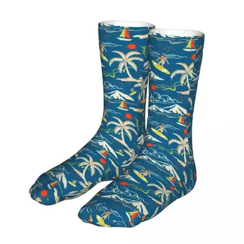 Muži Šport Tropický Ostrov Palm Námorných Ponožky Bavlna Zábavné Žena Ponožka