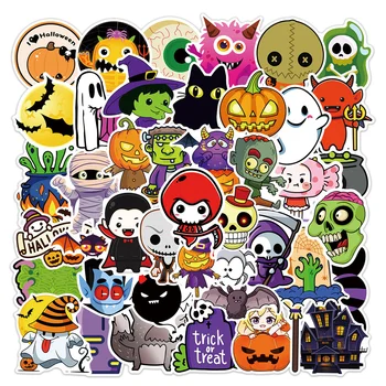 10/50Pcs/Pack Zábavné Cute Halloween Nálepky Darček Všetky Halloween Mas Tekvica Čarodejnice DIY Notebook Pohár Miestnosti Dekorácie Graffiti Nálepka