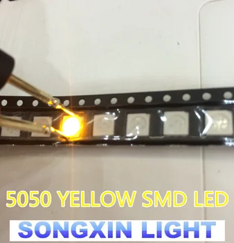 100ks/veľa Doprava Zadarmo SMD 5050 žltá smd LED Diode1.8-2.4 V Veľkoobchodné 585-590nm 5.0*5.0*1.5 MM 0,2 W 60MA