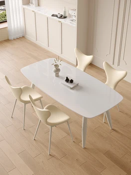 Svetlo extravagantné rock doska stola Nordic krém na štýl tabuľky, stoličky kombinácia moderných jednoduché domácnosti tabuľka