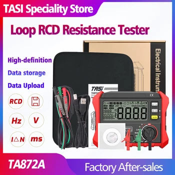 TASI TA872A Slučky RCD Odpor Tester Úniku Prepínač Multimeter Výlet-out Aktuálne Údaje zo skúšok Odovzdať Digitálny Odpor Meter