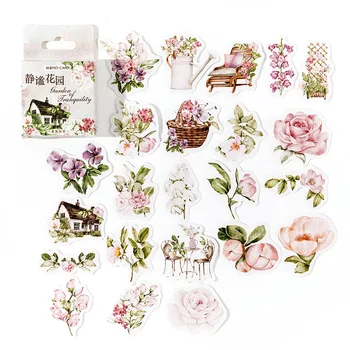46 Ks záhradné Kvety Nálepky Nastaviť Dekoratívne Nálepky Pre Scrapbooking Remesiel Album Kalendáre A Notebook