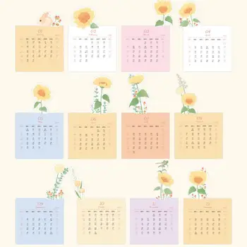 Hrubý Papier Užitočné 2023 INY Kvet, Kvetina Mini Mesačný Plánovač Rôznych Štýlov Stolový Kalendár Stabilný Domov Dodávky