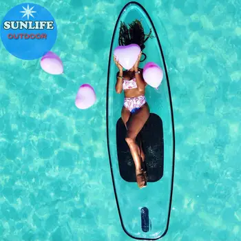 Jasné, Pádlo Doska Transparentné Sup Crystal Postaviť Supboard Vidieť Cez Surf s Nohy na Vodítku Vonkajšie Vodné Športy Čierna