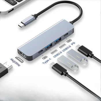 Rozbočovač USB 3.0 Typ 4K HDMI Prevodník Mobilný Telefón Multi-Function Hub Prenosného Počítača pre Dokovaciu Stanicu MacBook Pro Hub od spoločnosti Lenovo